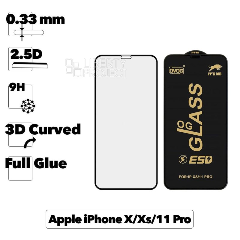 Защитное стекло IT`S ME для iPhone 11 Pro/X/Xs OG Full Glue (черное)