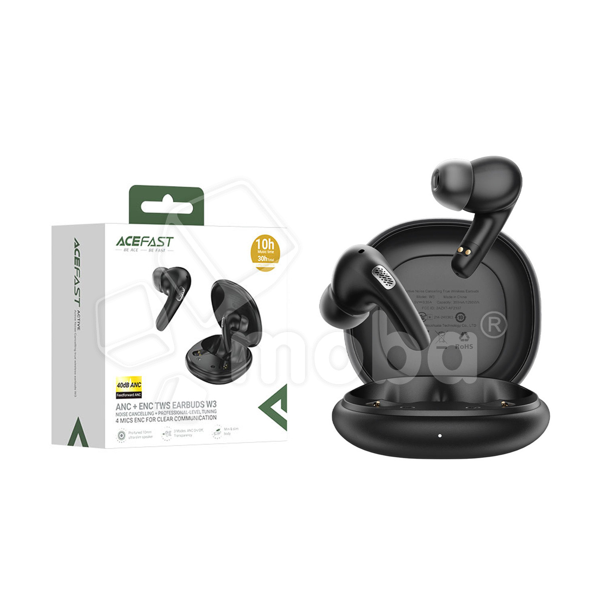Беспроводные наушники Bluetooth Acefast W3 (TWS, вакуумные, ANC) Черный
