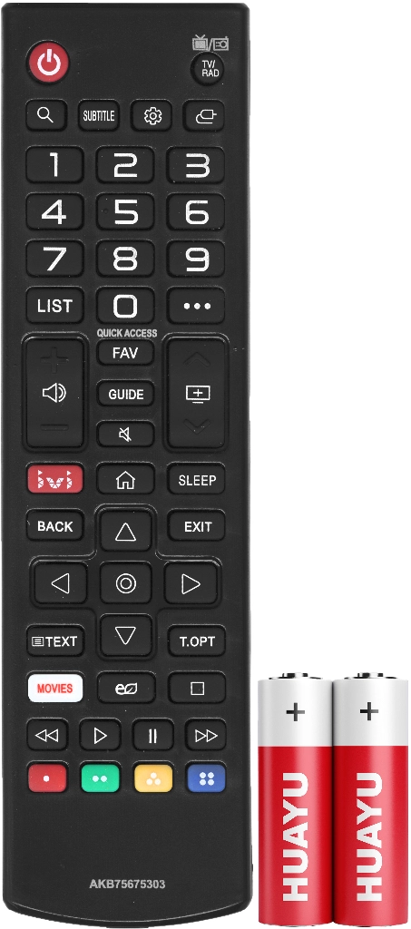 Пульт Huayu AKB75675303 с батарейками в комплекте для телевизора LG