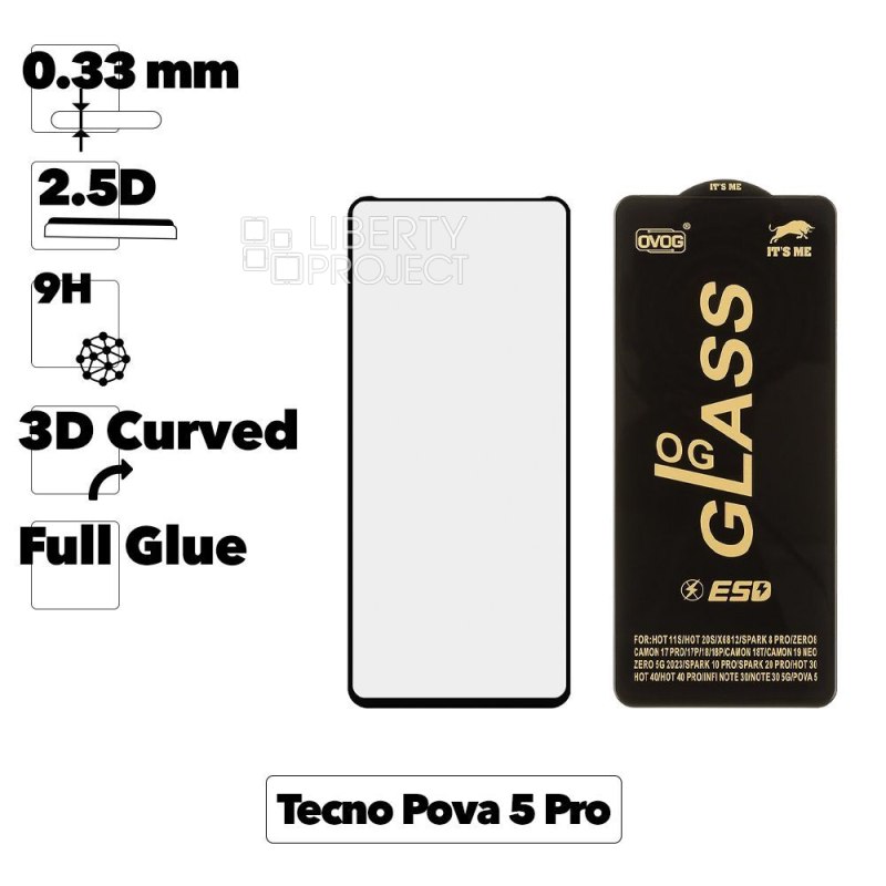 Защитное стекло IT`S ME для TECNO POVA 5 Pro 5G (черное) (XMT-K50)