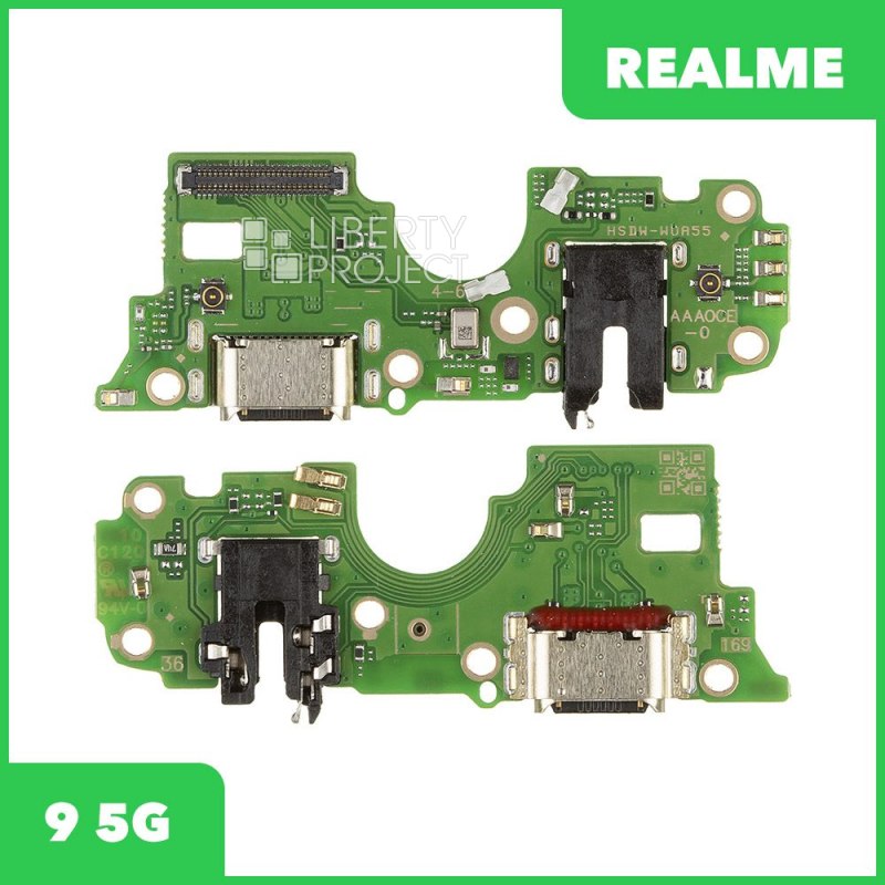 Шлейф/FLC Realme 9 5G (RMX3474) на системный разъём/разъём гарнитуры/микрофон
