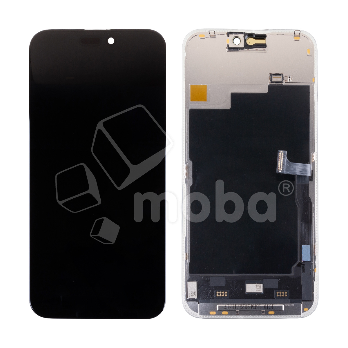 Дисплей для iPhone 15 Pro Max (A3106) в сборе с тачскрином Черный - JCID (Soft OLED, Full HD, 120 Гц) (с верификацией = с привязкой без ошибки)