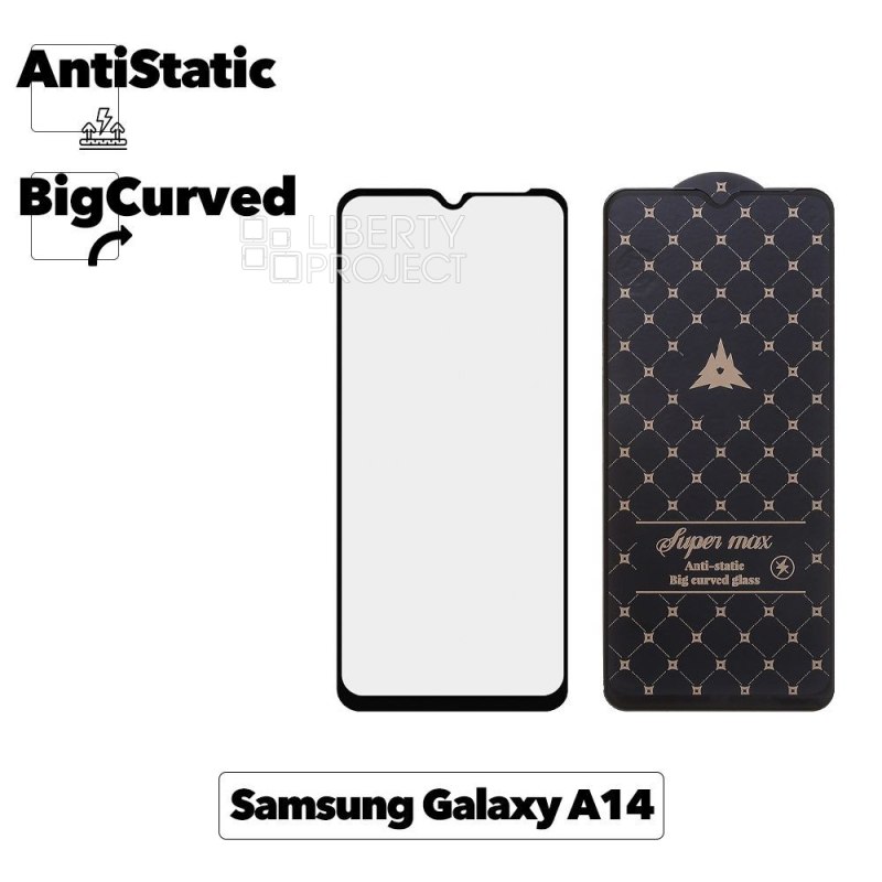 Защитное стекло для Samsung Galaxy A14 Super max Anti-static big curved glass