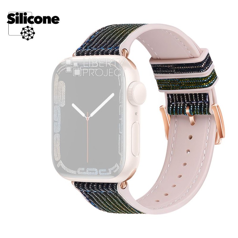 Ремешок HOCO iWatch WA11 Diamond Silicone 42/44/45/49 мм силикон (золото черный синий)