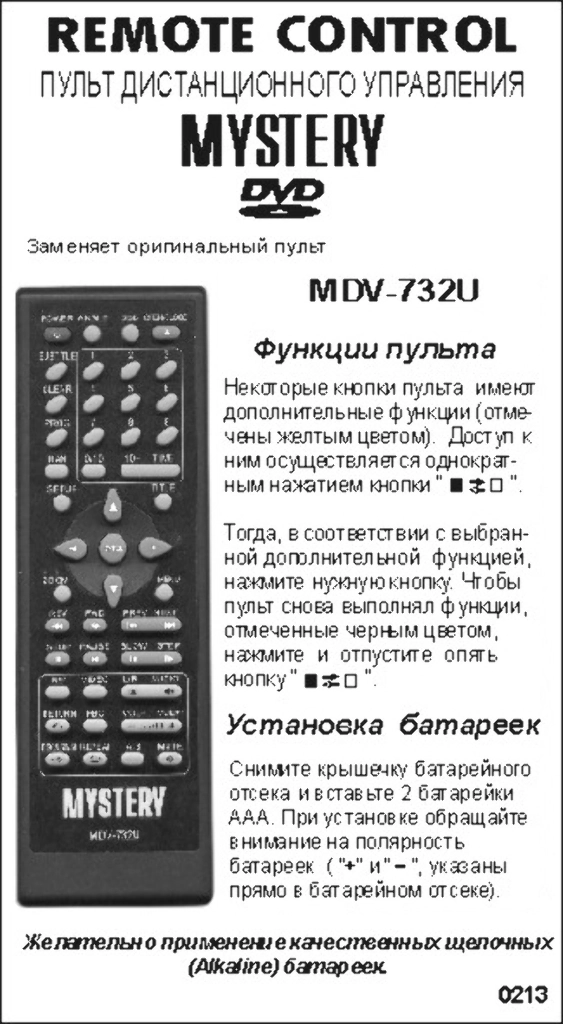 Аналог пульта Sony NS224 Sony RMT-V116A для DVD плеера