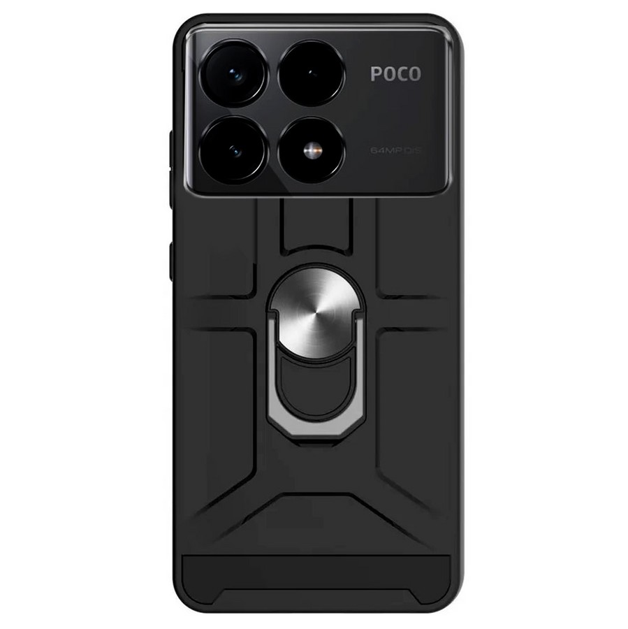 Противоударная накладка Armor Case с кольцом для Xiaomi Poco X6 Pro черный