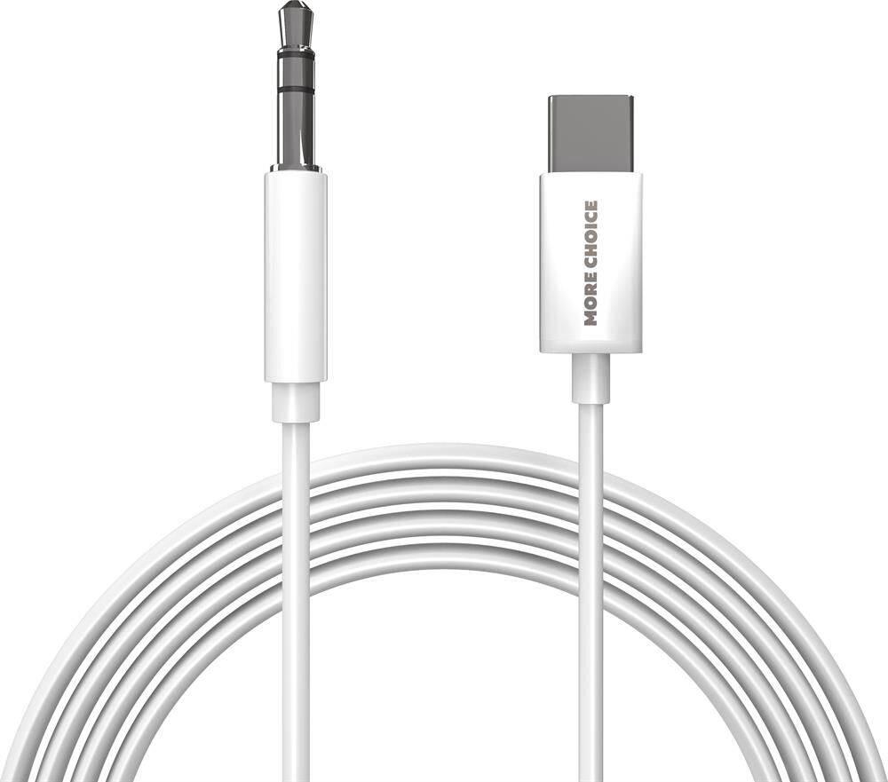 Кабель MORE CHOICE (4610196409851) UK28a AUX 3.5mm Type-C 1м White
