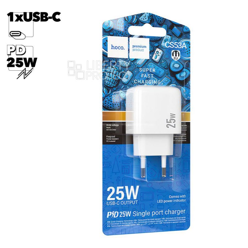 СЗУ HOCO CS53A Surplus 1xUSB-С, 3А, PD25W (белый)