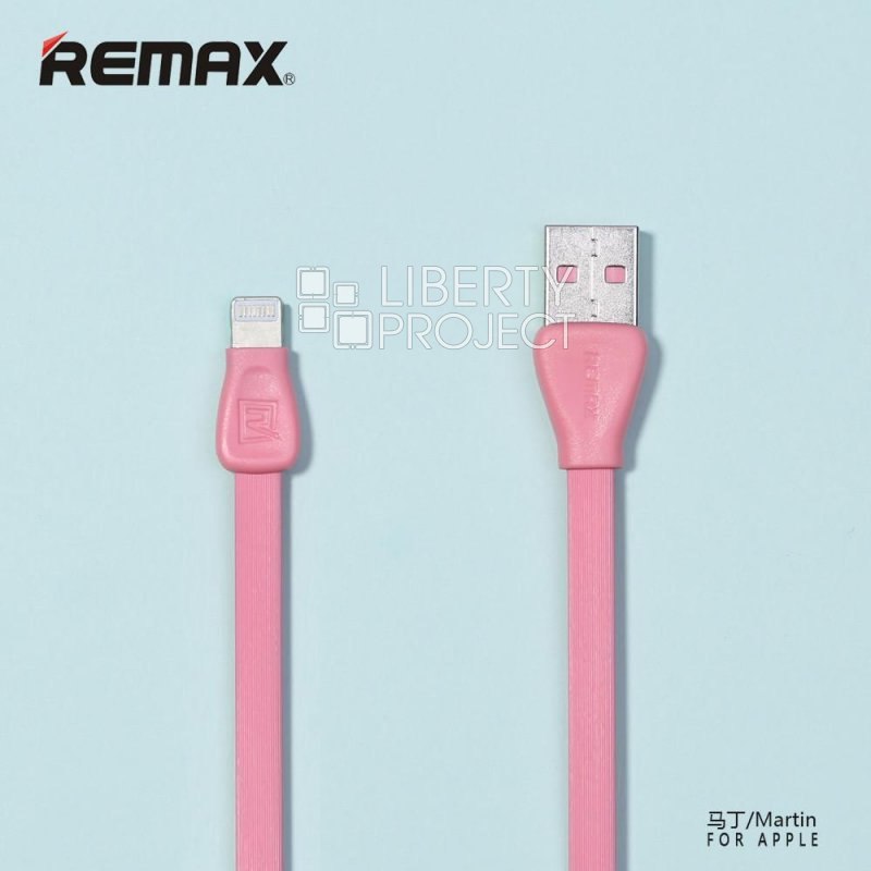 USB кабель "РЕМАКС" RC-028m Martin Lightning 8-pin, 1м, TPE (розовый)