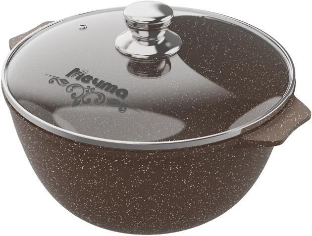 Казан МЕЧТА 54806 Гранит brown 4л стеклянная крышка