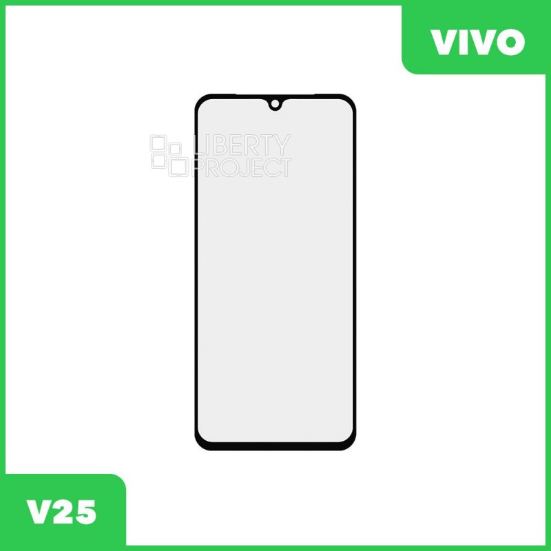 Стекло + OCA пленка для переклейки Vivo V25 (черный)