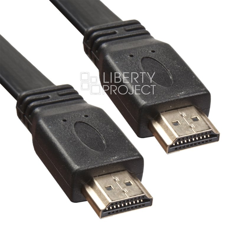 Кабель HDMI 1.4v HDTV плоский широкий (3 метра/черный)