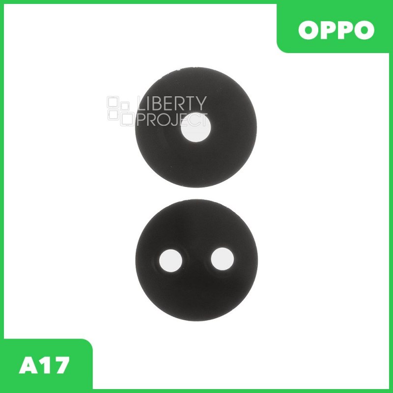 Стекло задней камеры для OPPO A17 (CPH2477) (без рамки) (черный)