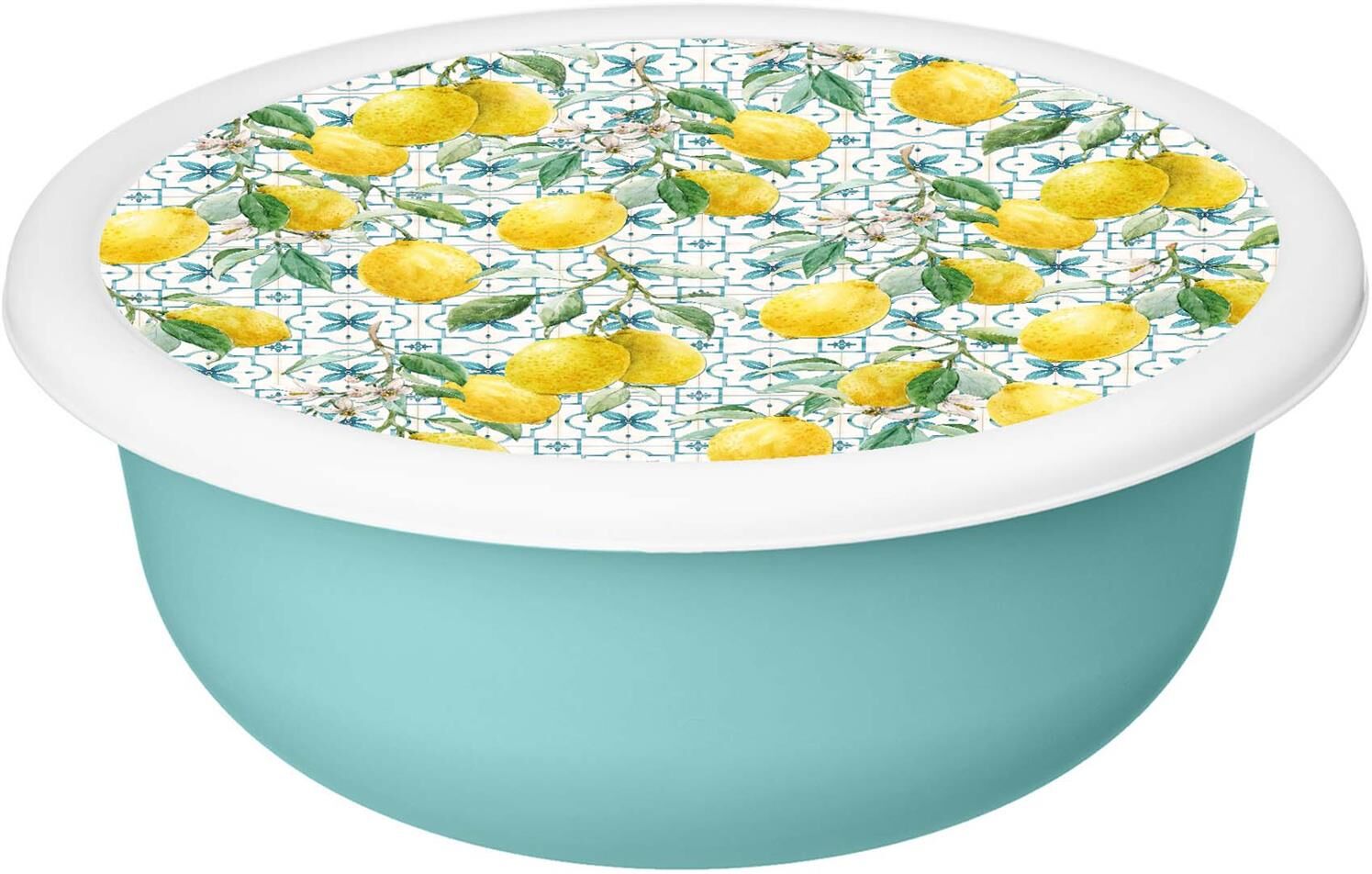 Миска HOMVER Modena Sicily Lemon 3,2л с крышкой с декором (зеленый) 223164118/05