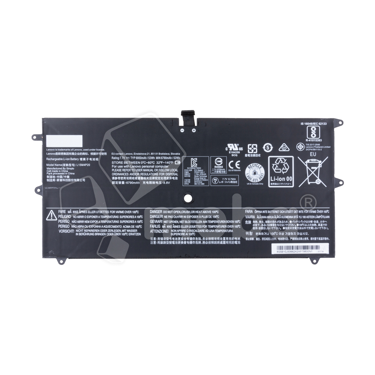 Аккумуляторная батарея для ноутбука Lenovo Yoga 900S-12ISK (L15M4P20) 6750 mAh