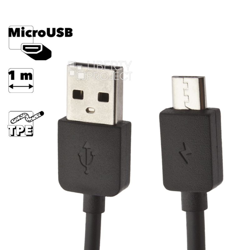 USB кабель REMAX RC-06m Light MicroUSB, 1м, TPE (черный)