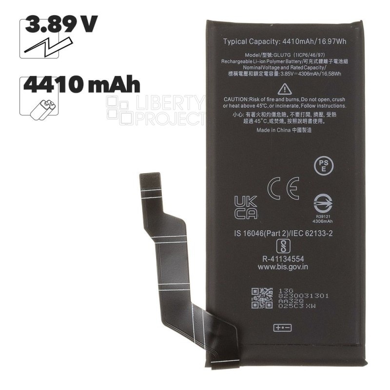 Аккумулятор (АКБ) Google Pixel 6a (GLU7G) Filling Capacity