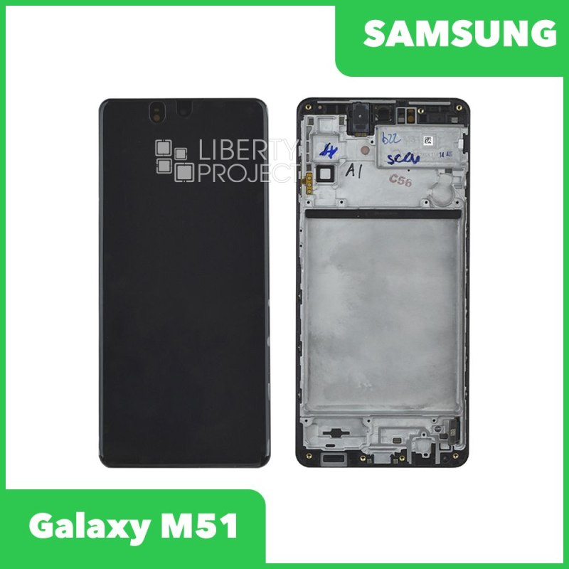 LCD дисплей для Samsung Galaxy M51 SM-M515 GH82-23568A в рамке (черный) 100% OR SP
