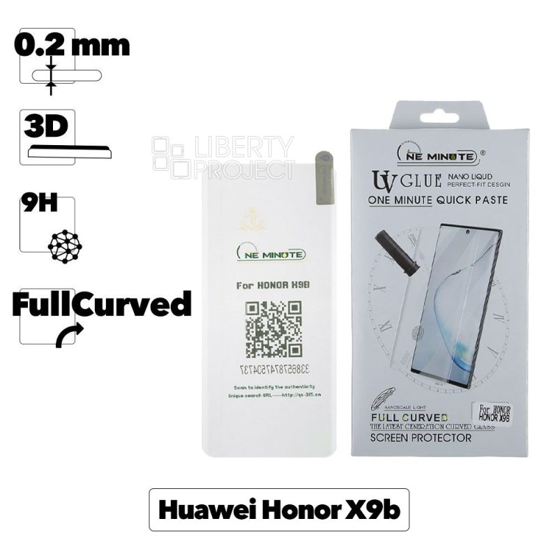 Защитное стекло "One Minute" для Huawei Honor X9b 3D UV Glue Nano Liquid Full Curved Glass