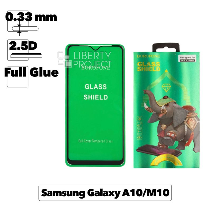 Защитное стекло BOROFONE Elephant для Samsung A10/M10 2.5D, 0.33 мм с черной рамкой