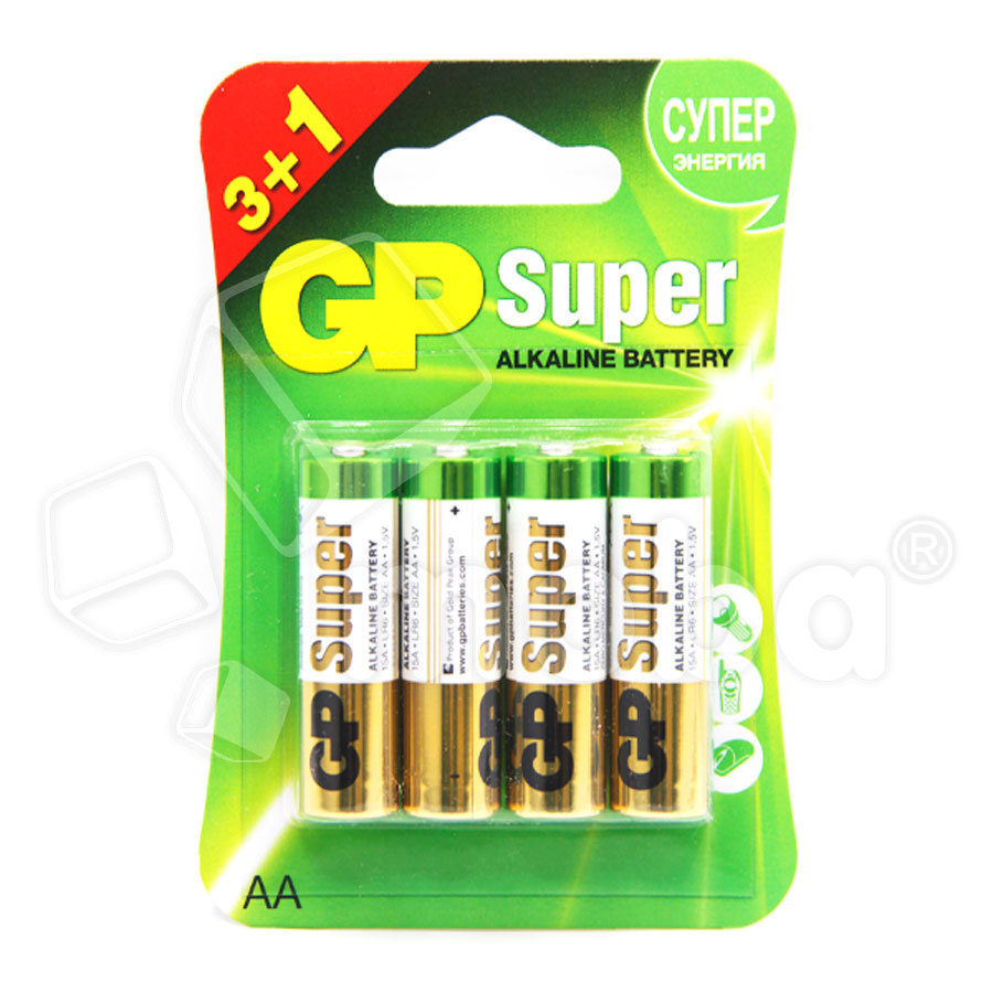 Батарейка AA LR6 GP Super Alkaline 1.5V (4 шт. в блистере)