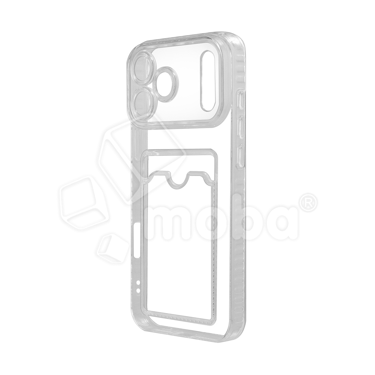 Чехол-накладка для iPhone 17 Pro Max (с защитой камеры, карманом для карт, прозрачный)