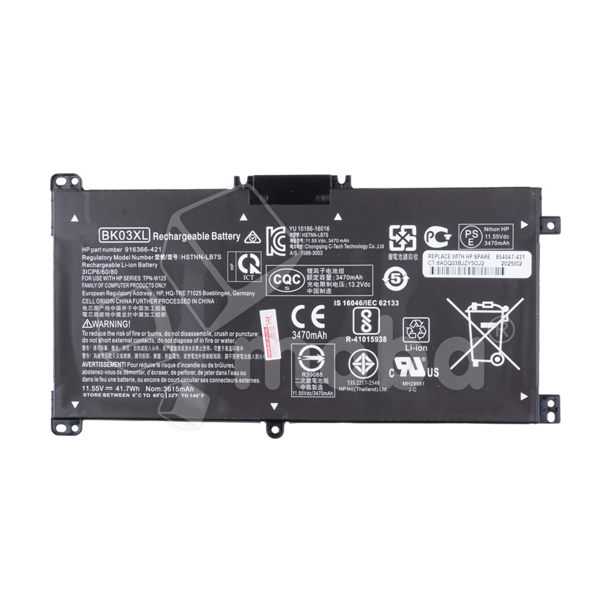 Аккумуляторная батарея для ноутбука HP Pavilion X360 14-BA (BK03XL) 3470 mAh