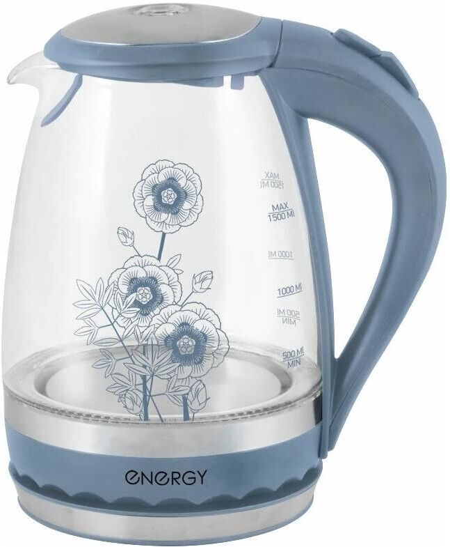 Чайник электрический ENERGY E-279 (1,5л. стекло) синий