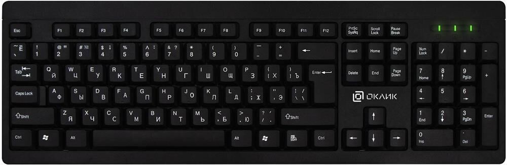 OKLICK Клавиатура Оклик 95KW черный USB беспроводная (1788287)