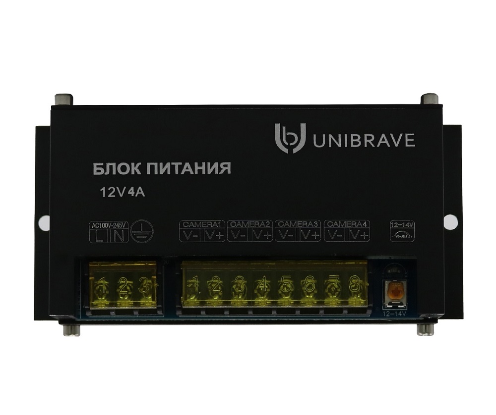 Блок питания Unibrave UB-БП-12V4А-4CH, металл