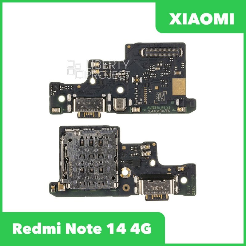 Шлейф/FLC Xiaomi Redmi Note 14 4G на системный разъём/микрофон, ориг