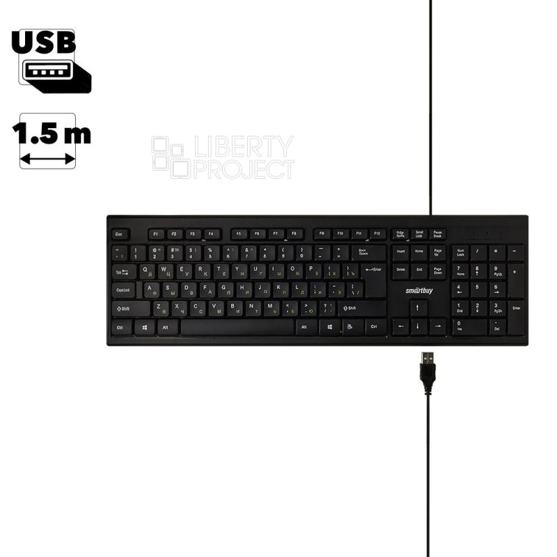 Клавиатура проводная Smartbuy ONE 114 USB (черный)