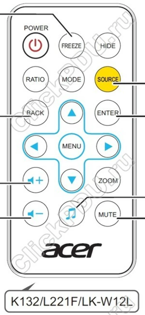 Пульт Acer K132, L221F, LK-W12L оригинальный