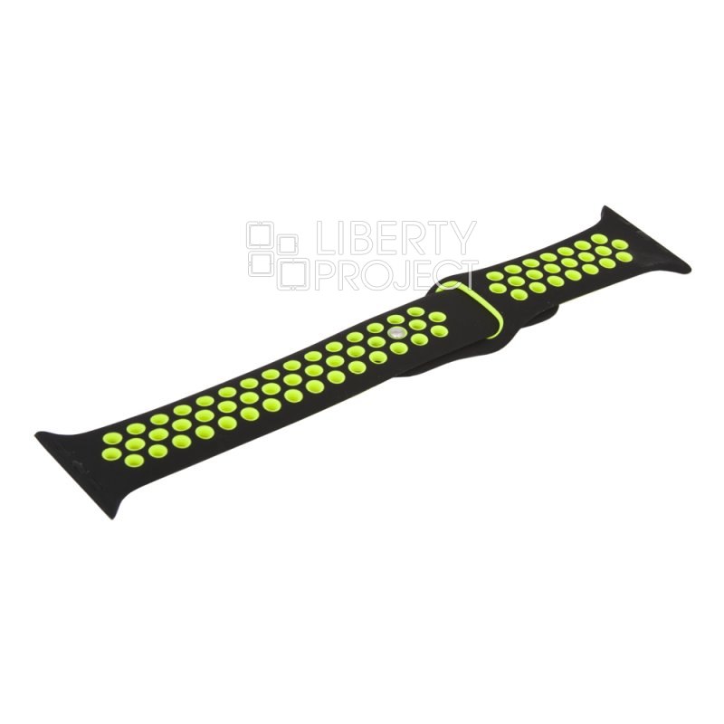 Ремешок для Apple Watch COTEetCI W12 Sports Dot Watchband 42 мм/44 мм спорт (черный/зеленый)