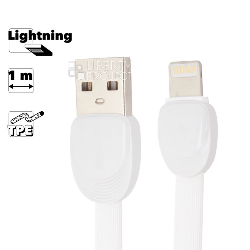 USB кабель REMAX RC-040i Shell Lightning 8-pin, 2.4А, 1м, TPE (белый)