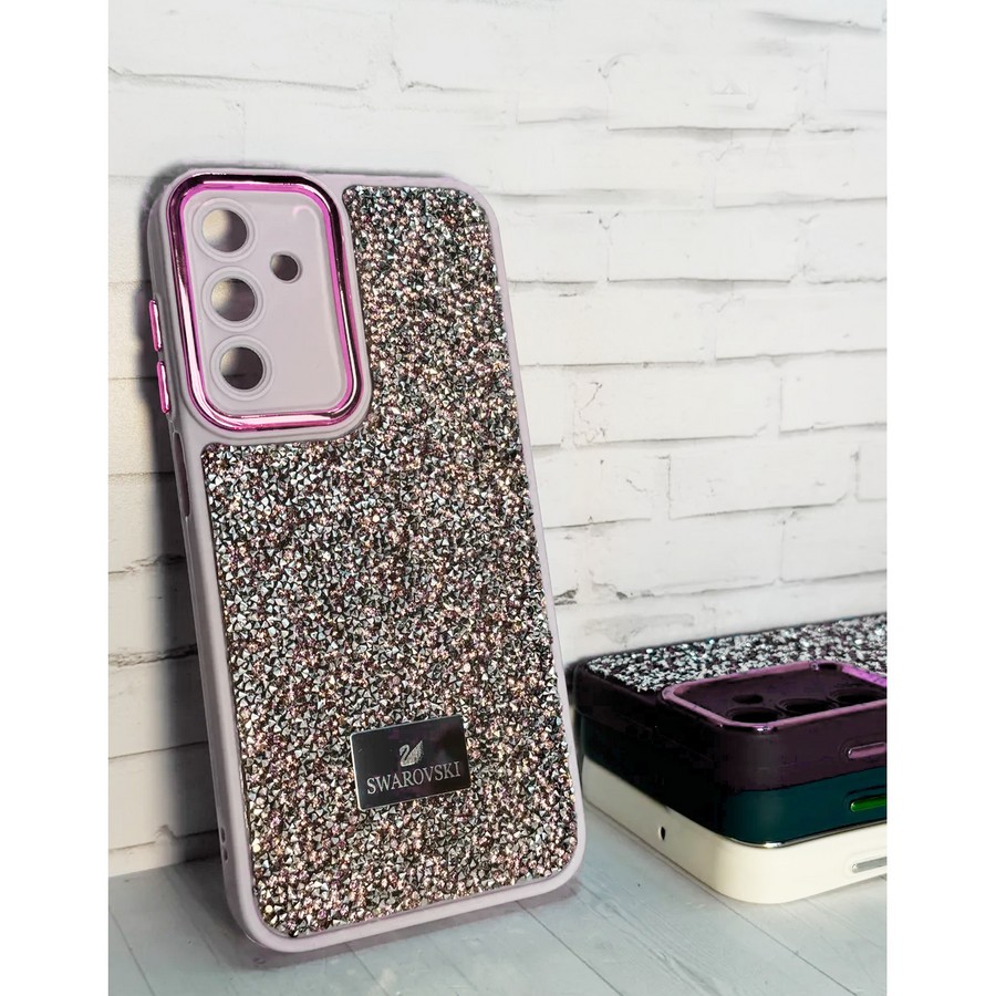 Силиконовая накладка Swarovski для Samsung A55 сиреневый