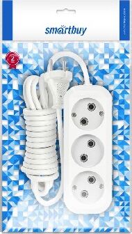 Удлинитель без заземления SMARTBUY (SBE-10-3-03-N) 3 гнз х 3,0 м (10А/2.2кВт, ПВС 2х1.0)