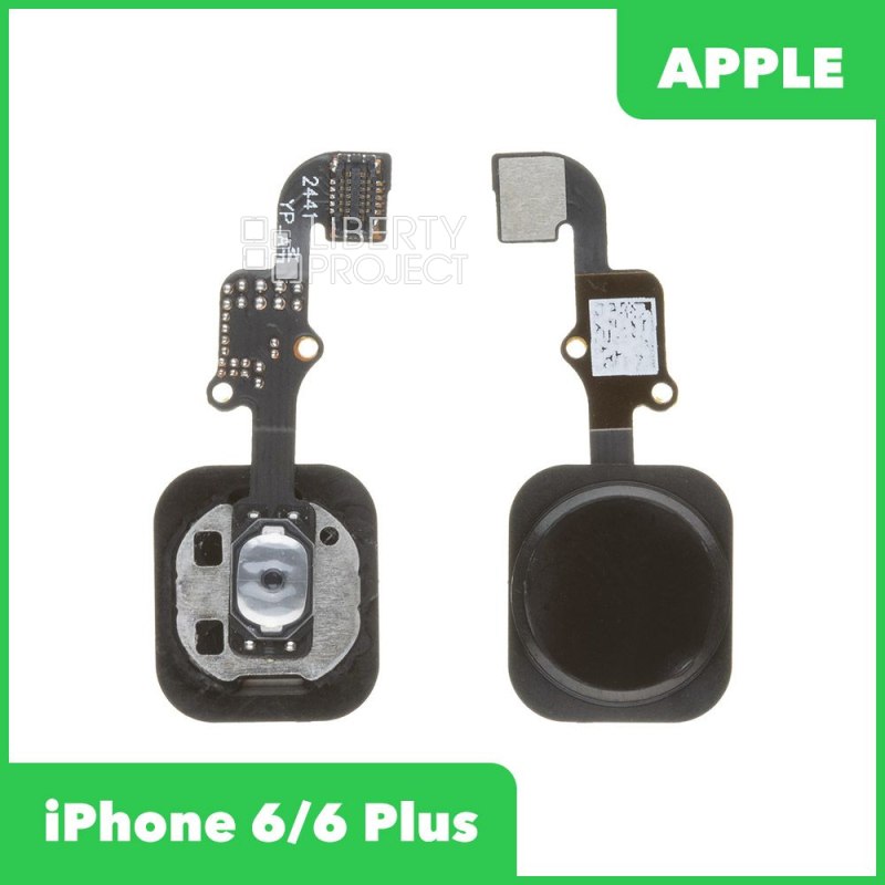 Шлейф/FLC iPhone 6/6 Plus с кнопкой Home (черный)