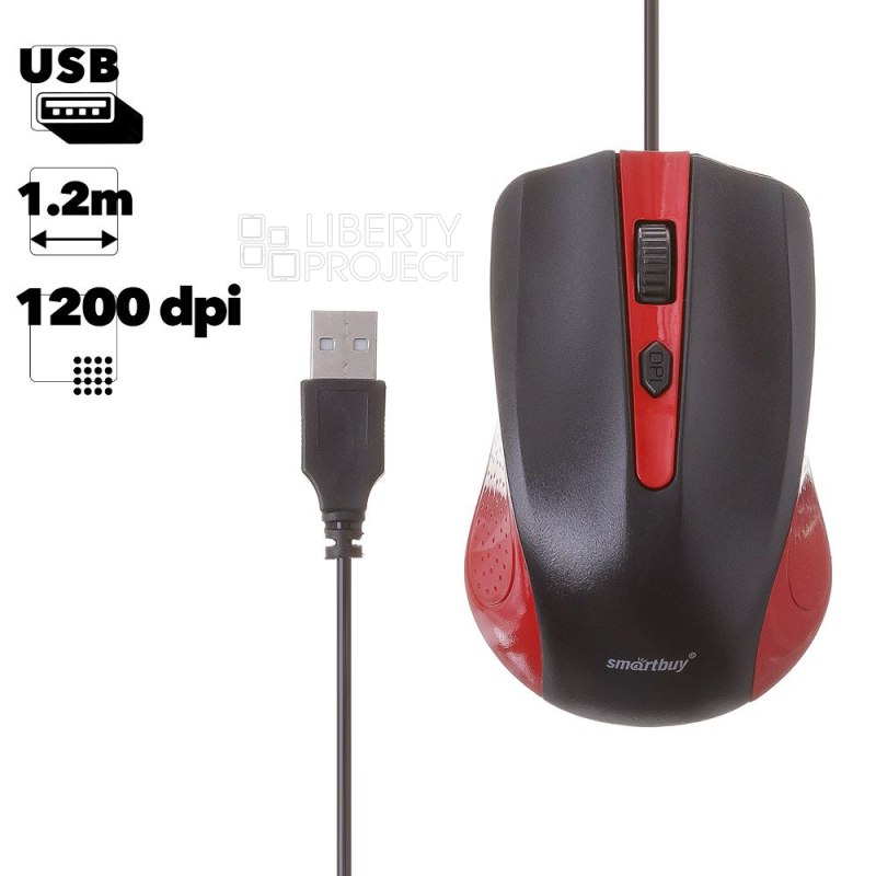 Мышь проводная Smartbuy ONE 352-RK (черный/красный)