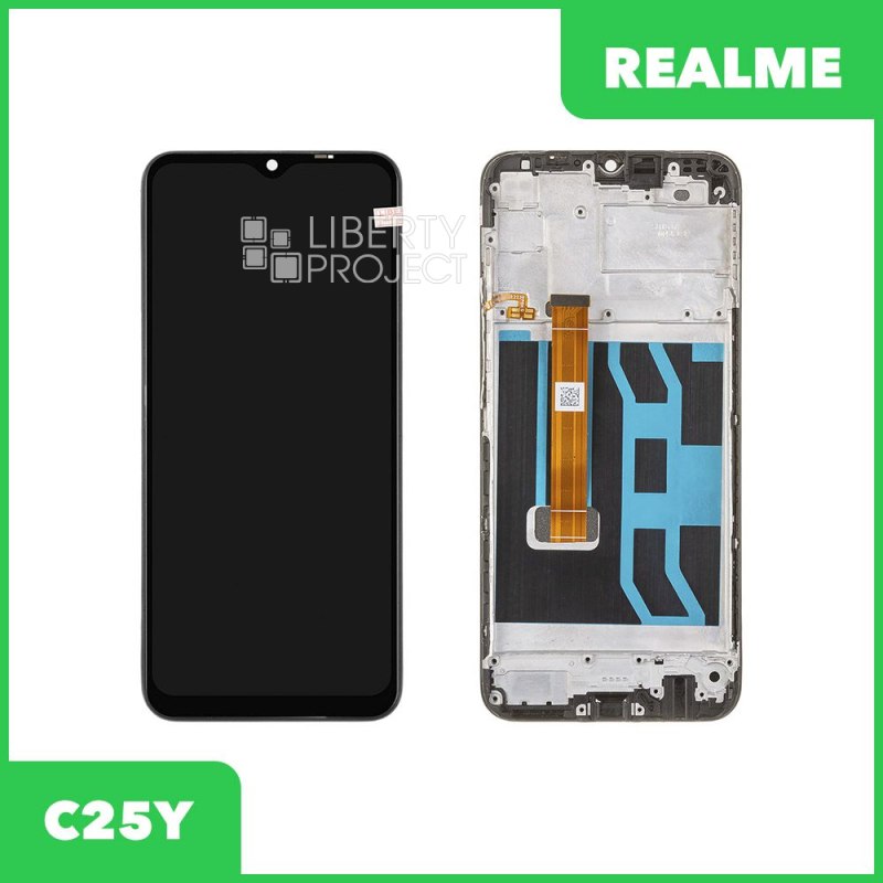 LCD дисплей для Realme C25y (RMX3269) с тачскрином в рамке (черный) OR LCD