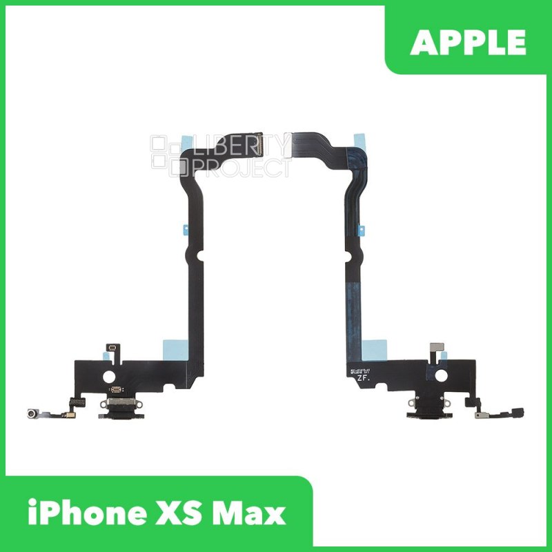 Шлейф/FLC iPhone XS Max на системный разъем/микрофон (черный)