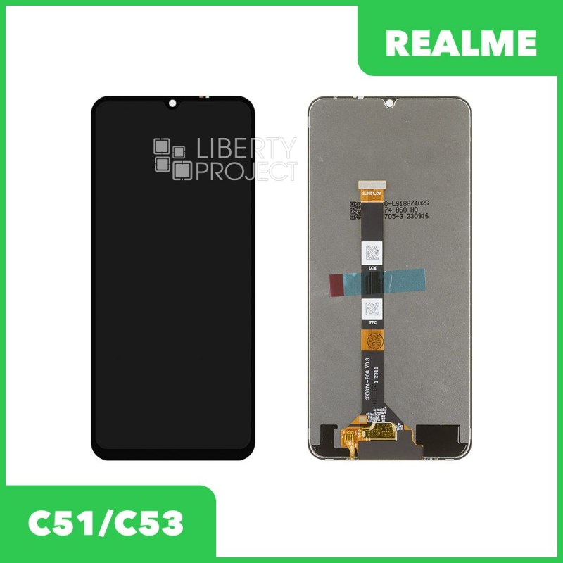 LCD дисплей для Realme C51 (RMX3830)/C53 (RMX3760)/ Note 50 с тачскрином (черный) OR LCD