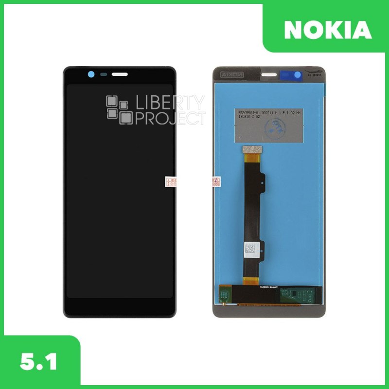 LCD дисплей для Nokia 5.1 (TA-1075) в сборе с тачскрином (черный)