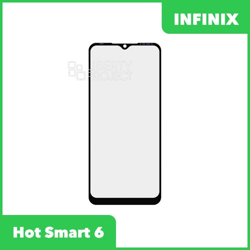 Стекло + OCA пленка для переклейки Infinix Hot Smart 6 (черный)