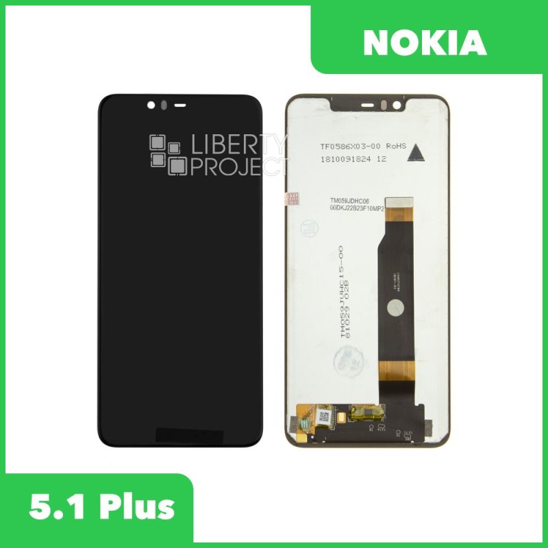LCD дисплей для Nokia 5.1 Plus (TA-1105) в сборе с тачскрином (черный) 100% OR