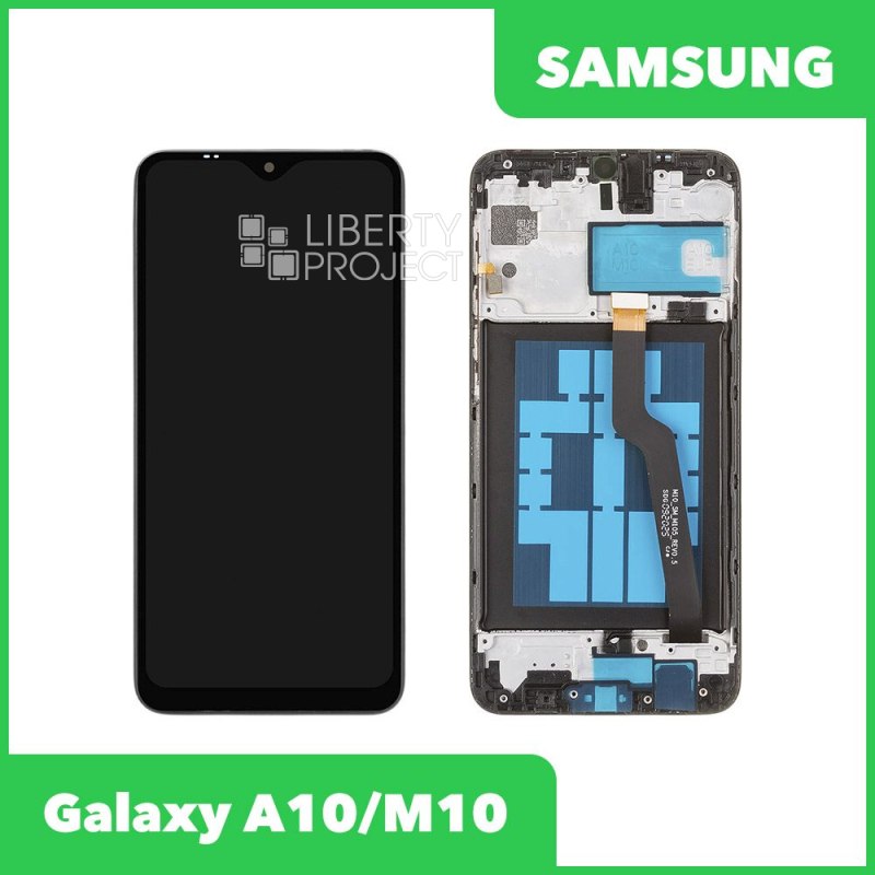 LCD дисплей для Samsung Galaxy A10/M10 SM-A105/M105 в рамке (черный) SP_Ref