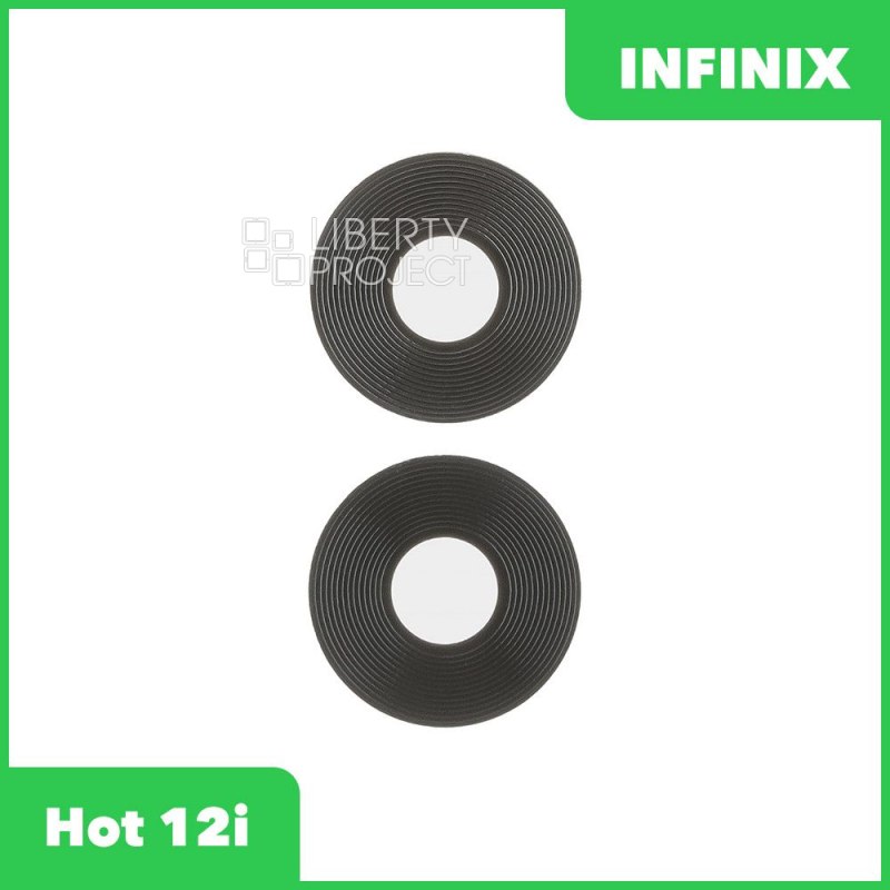 Стекло задней камеры для Infinix Hot 12i (X665B) (без рамки) (черный)