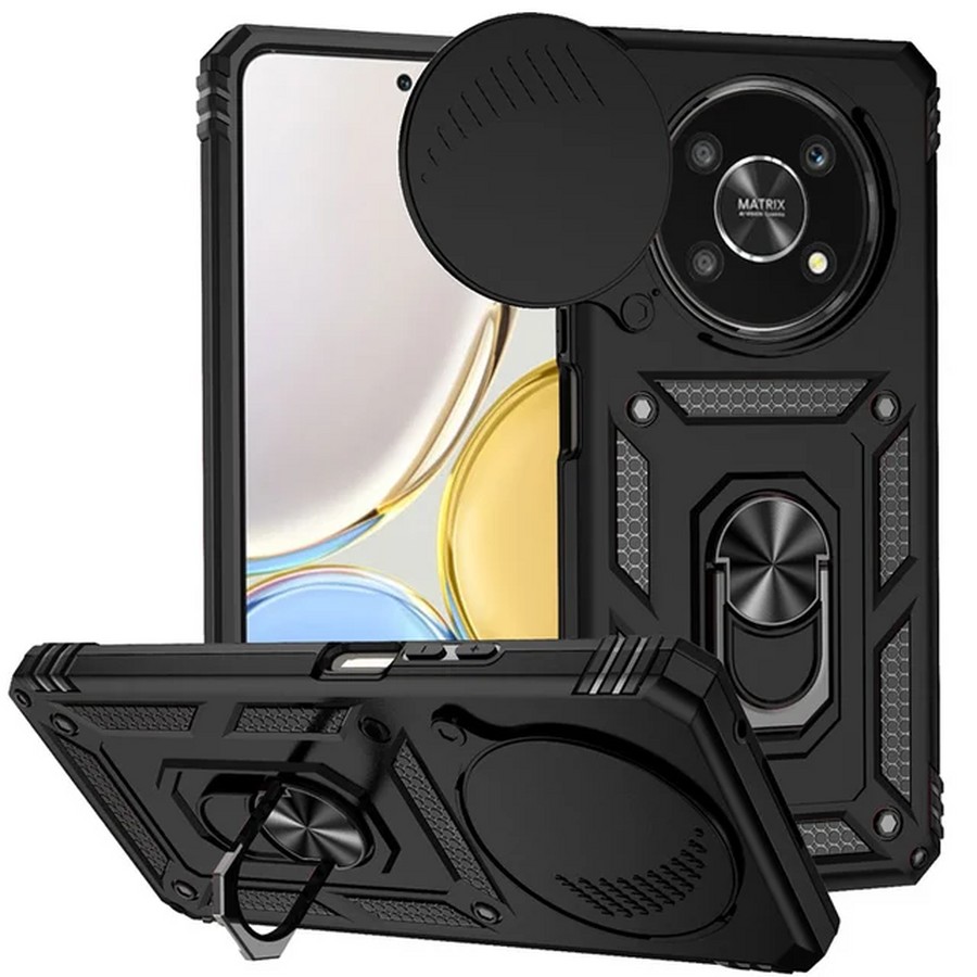 Противоударная накладка с защитой камеры Armor Case с кольцом для Huawei Mate 60 черный