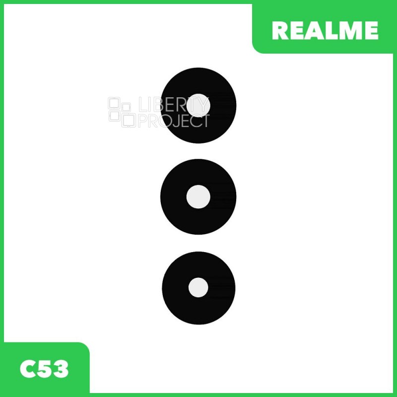 Стекло задней камеры для Realme C53 (черный)