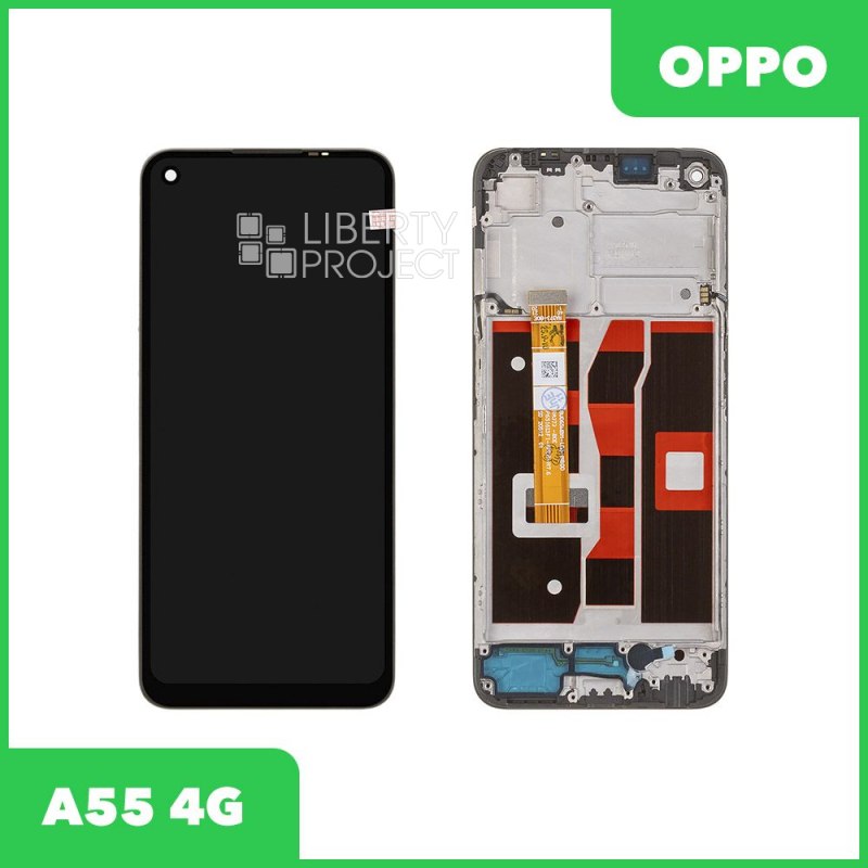 LCD дисплей для Oppo A55 4G (CPH2325) с тачскрином в рамке(черный) OR LCD